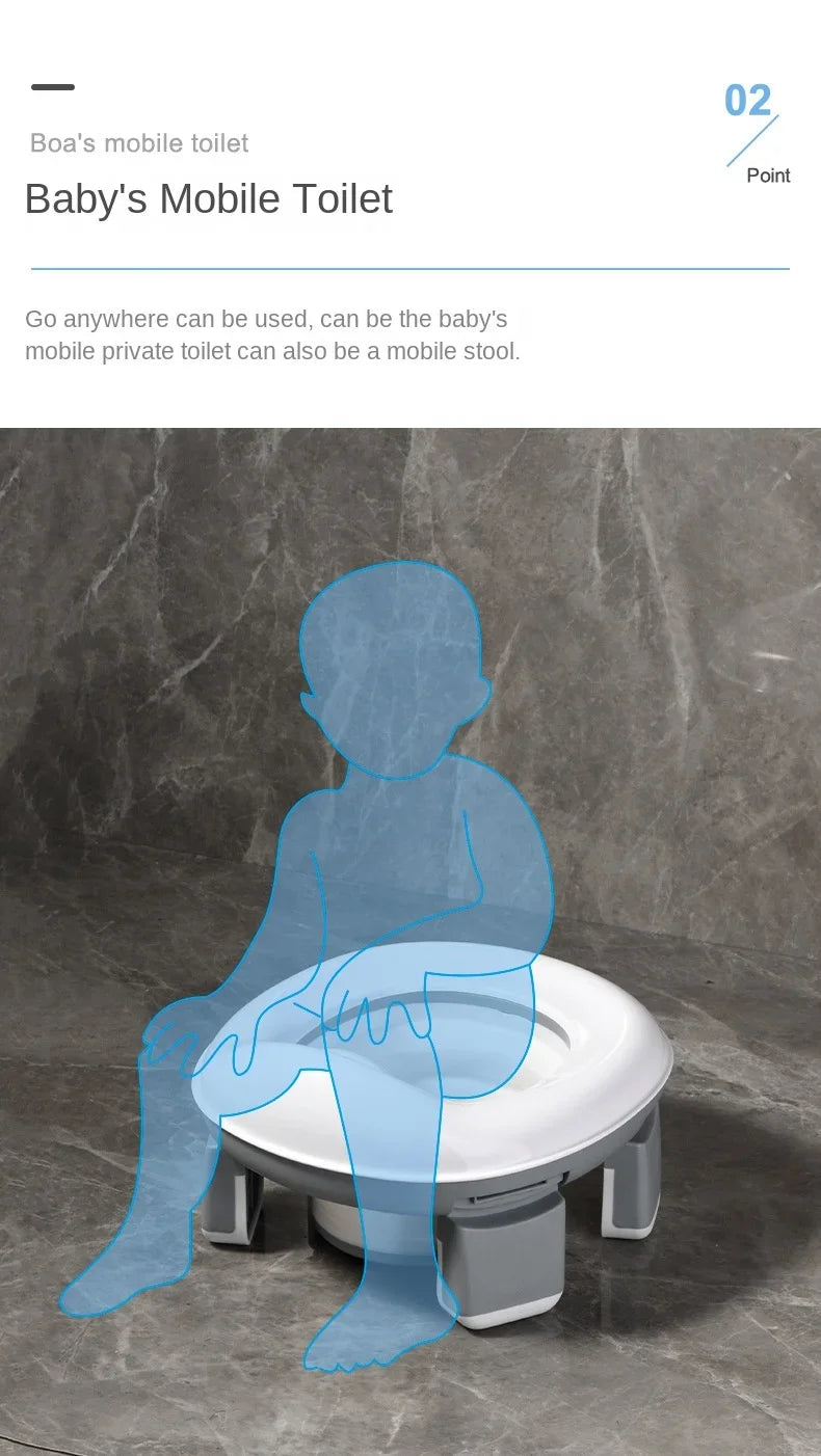 3 in 1 Travel Toilet Seat Foldable Children Potty with Bags Baby Pot Portable Silicone Baby Potty Training Toilet Seat for Kids