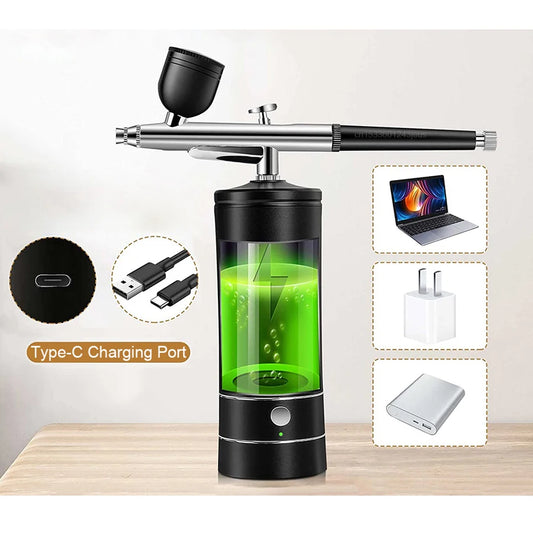 High Pressure Nano Hydration Oxygen Injection Instrument Handheld Facial Spray Gun Essence Introduction Home Atomizer Instrument