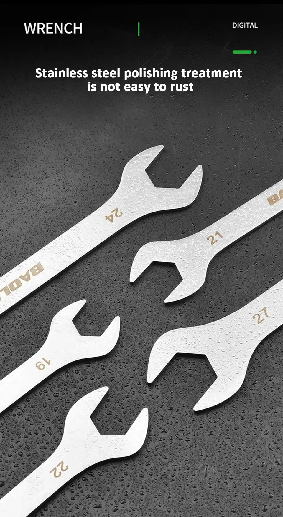 Ultra-thin Open End Wrench 5-32MM Ratchet Wrenches Universal Spanners Dual-purpose Wrench for Bicycle Motorcycle Car Repair Tool