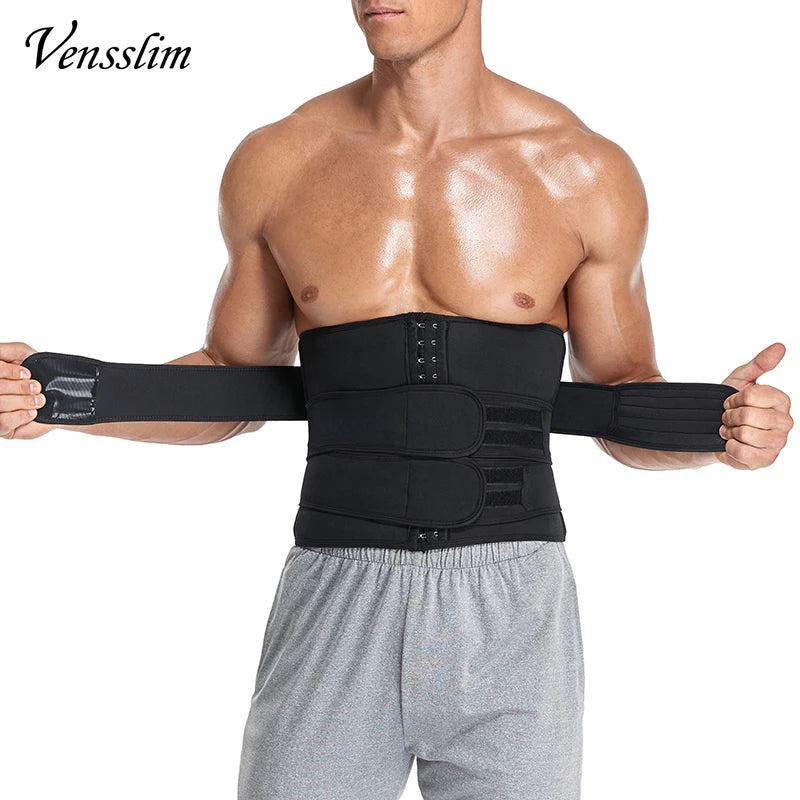 Vensslim Men Waist Trainer Corset Abdominal Slimming Belt Fitness Body Shaper for Weight Loss Strap Compression Waist Trimmer