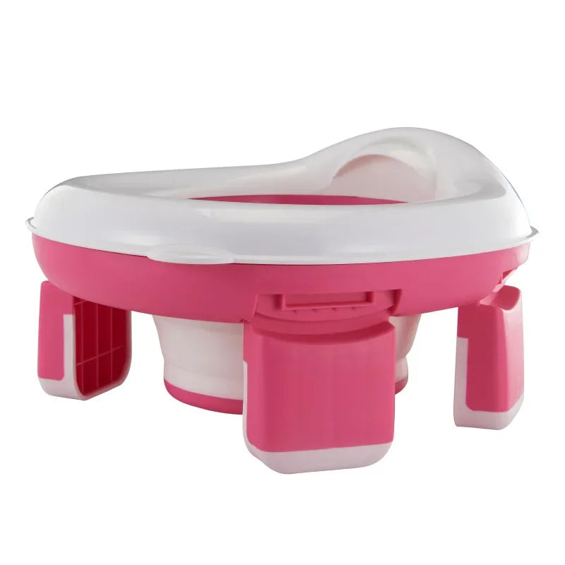 3 in 1 Travel Toilet Seat Foldable Children Potty with Bags Baby Pot Portable Silicone Baby Potty Training Toilet Seat for Kids