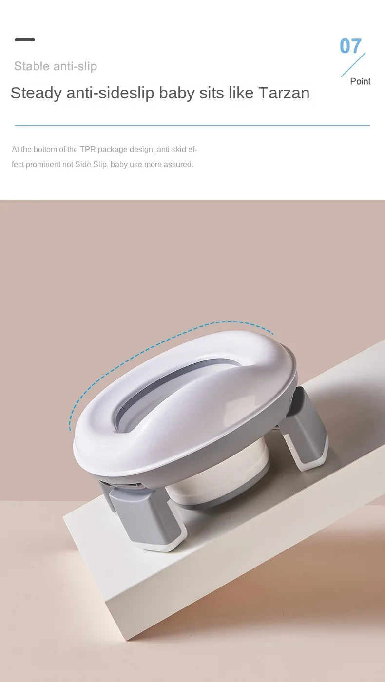 3 in 1 Travel Toilet Seat Foldable Children Potty with Bags Baby Pot Portable Silicone Baby Potty Training Toilet Seat for Kids