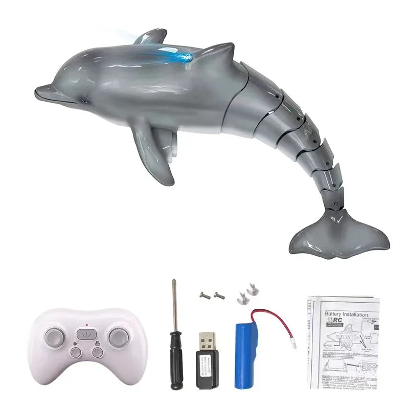 RC Shark Spray Water Electric Whale Kids Toy Remote Control Dolphin Animal Bath Tub Pool Simulation Submarine Fish Swimming Game