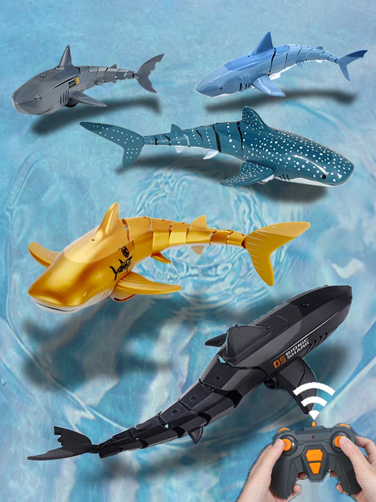 RC Shark Spray Water Electric Whale Kids Toy Remote Control Dolphin Animal Bath Tub Pool Simulation Submarine Fish Swimming Game