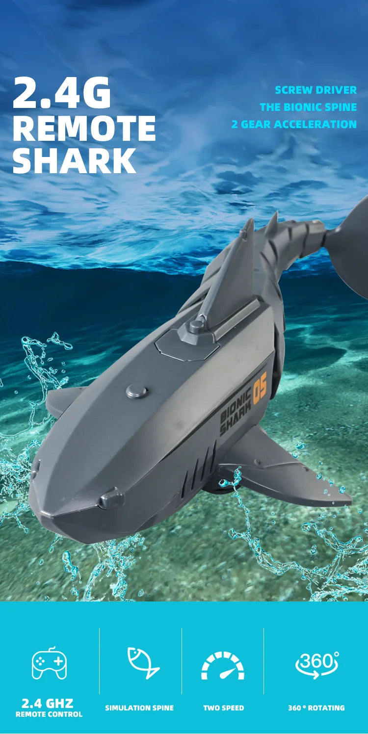 RC Shark Spray Water Electric Whale Kids Toy Remote Control Dolphin Animal Bath Tub Pool Simulation Submarine Fish Swimming Game