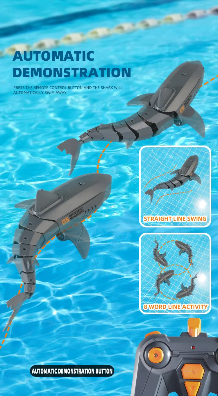 RC Shark Spray Water Electric Whale Kids Toy Remote Control Dolphin Animal Bath Tub Pool Simulation Submarine Fish Swimming Game