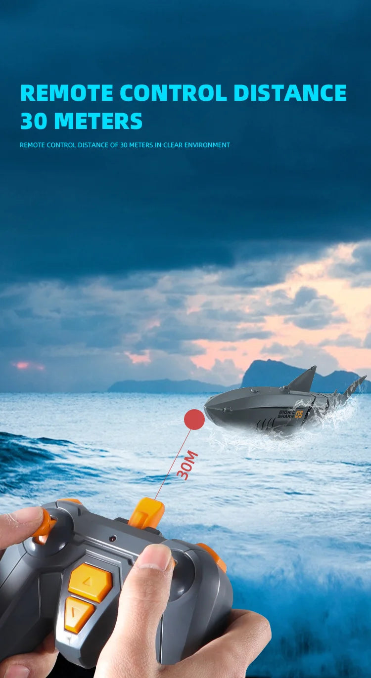 RC Shark Spray Water Electric Whale Kids Toy Remote Control Dolphin Animal Bath Tub Pool Simulation Submarine Fish Swimming Game