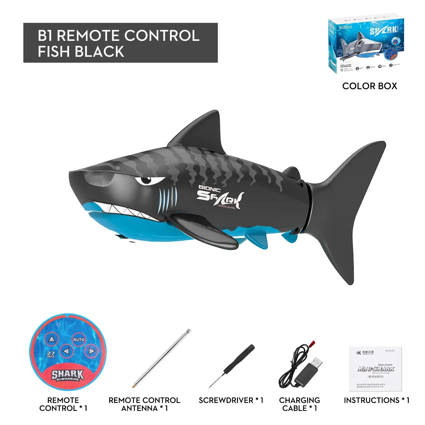 RC Shark Spray Water Electric Whale Kids Toy Remote Control Dolphin Animal Bath Tub Pool Simulation Submarine Fish Swimming Game