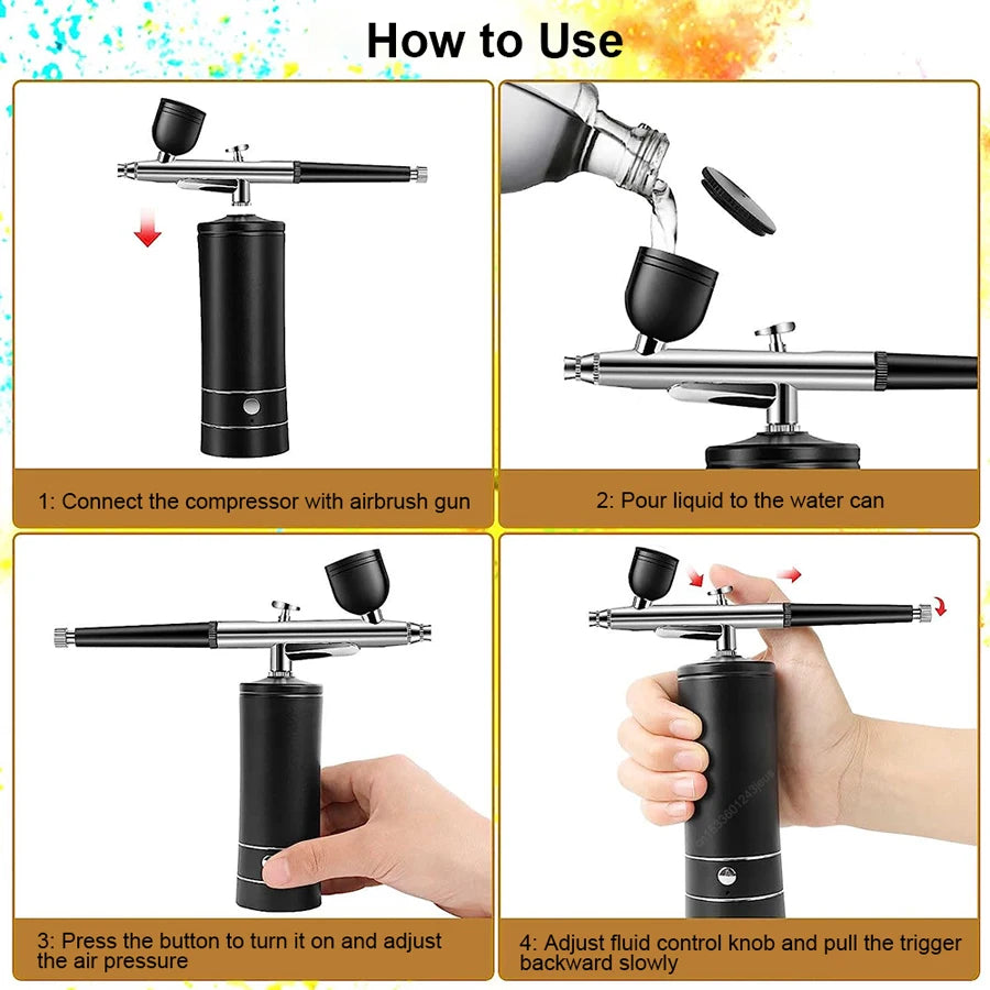 High Pressure Nano Hydration Oxygen Injection Instrument Handheld Facial Spray Gun Essence Introduction Home Atomizer Instrument