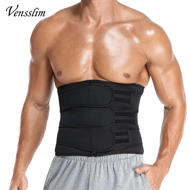 Vensslim Men Waist Trainer Corset Abdominal Slimming Belt Fitness Body Shaper for Weight Loss Strap Compression Waist Trimmer