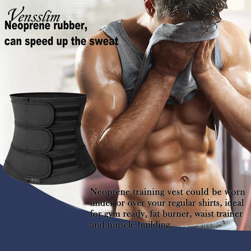 Vensslim Men Waist Trainer Corset Abdominal Slimming Belt Fitness Body Shaper for Weight Loss Strap Compression Waist Trimmer