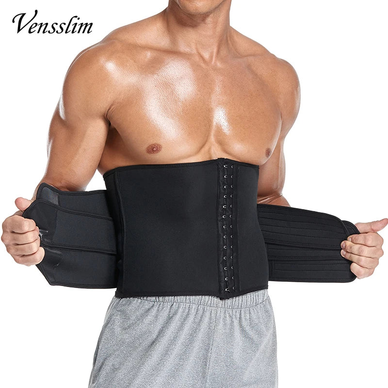 Vensslim Men Waist Trainer Corset Abdominal Slimming Belt Fitness Body Shaper for Weight Loss Strap Compression Waist Trimmer