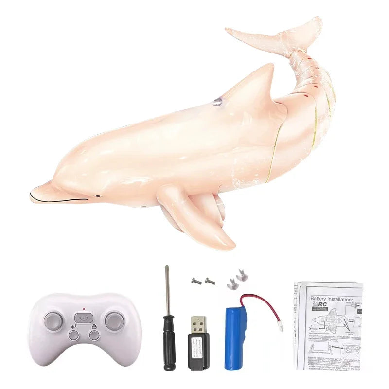 RC Shark Spray Water Electric Whale Kids Toy Remote Control Dolphin Animal Bath Tub Pool Simulation Submarine Fish Swimming Game
