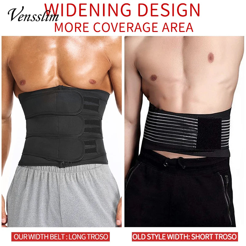 Vensslim Men Waist Trainer Corset Abdominal Slimming Belt Fitness Body Shaper for Weight Loss Strap Compression Waist Trimmer