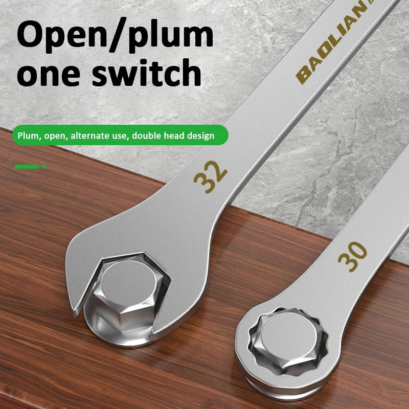 Ultra-thin Open End Wrench 5-32MM Ratchet Wrenches Universal Spanners Dual-purpose Wrench for Bicycle Motorcycle Car Repair Tool