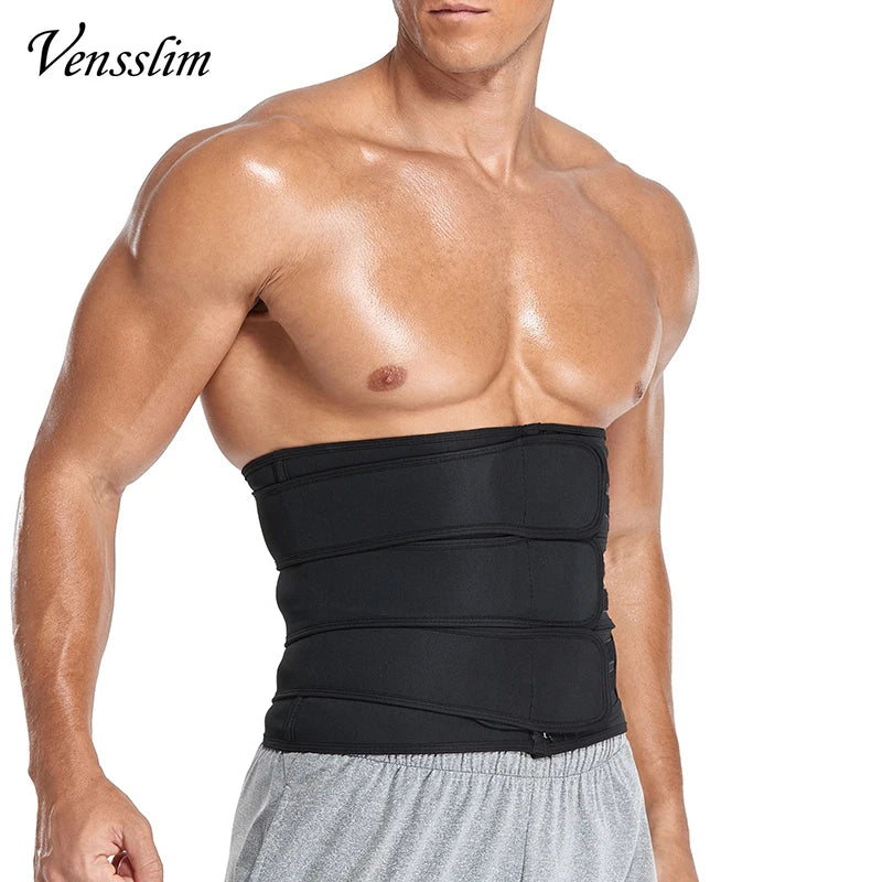 Vensslim Men Waist Trainer Corset Abdominal Slimming Belt Fitness Body Shaper for Weight Loss Strap Compression Waist Trimmer